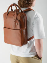 Sac à Dos Business Flandres 2 Compartiments Cuir Etrier Marron flandres EFLA8272-vue-porte