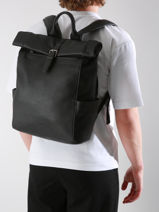 Sac à Dos Spider 2 Compartiments Cuir Etrier Noir spider ESPI8102-vue-porte